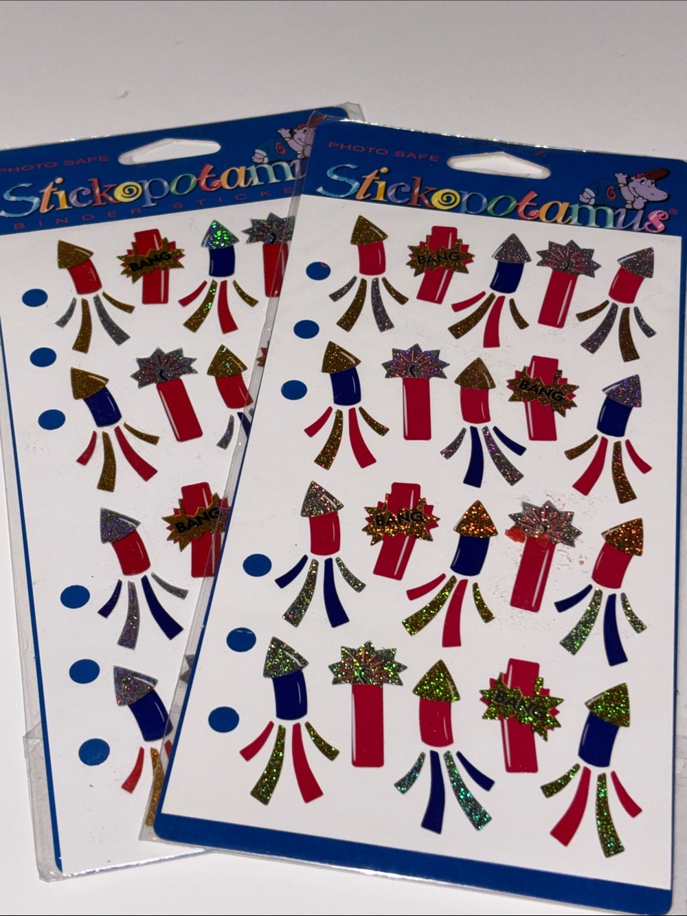 Firecracker Stickers Fireworks Scrapbook Stickopotamus Stickers VTG NEW